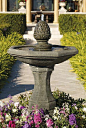 Make the statuesque Vellitri Fountain the heart of your courtyard or garden landscape. A classic artichoke finial tops a fluted columnar base and octagonal basin, paying homage to the hearty, thistle-like vegetable. | Frontgate: Live Beautifully Outdoors