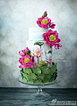 #创意蛋糕# 手绘与立体相结合的翻糖蛋糕，你中有我，浑然天成（图片来自于Pinterest )