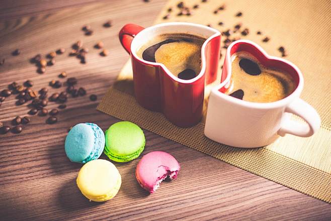 Coffee in Heart Cups...