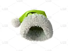 圣诞老人,白色背景,三维图形,绿帽子,分离着色,传统,热,一个物体,背景分离,纺织品