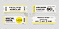 矢量插图一套黄条纹优惠券供商业使用