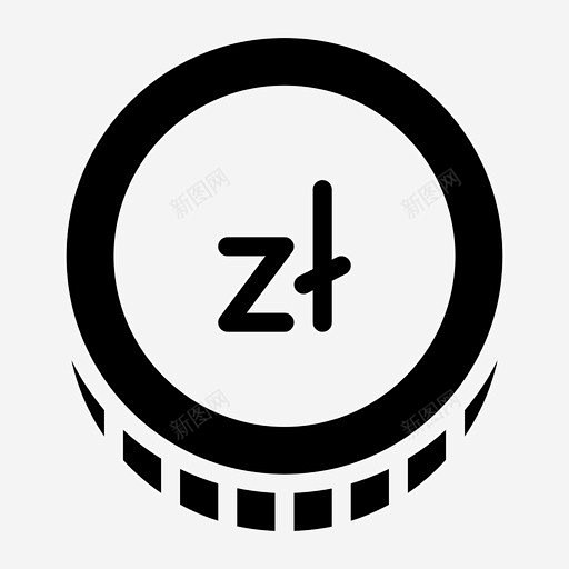 兹罗提货币外汇 货币 icon 图标 标...