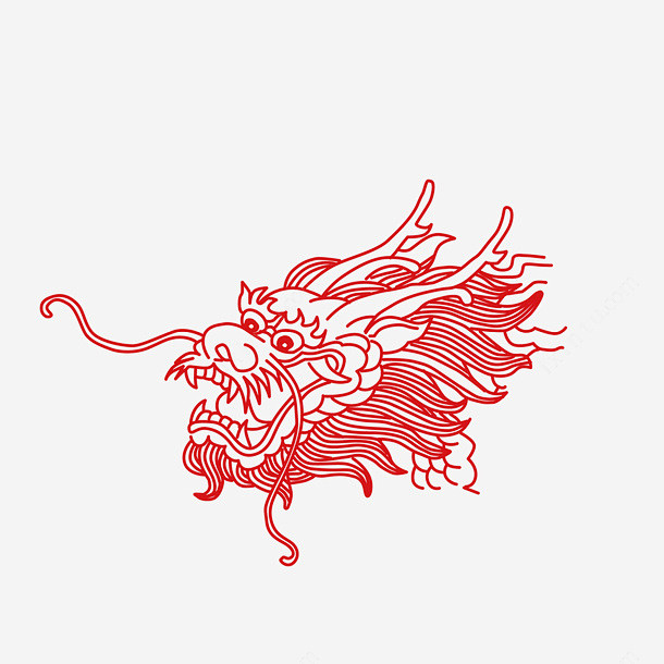 线条创意龙头图案eps免抠素材_新图网 ...
