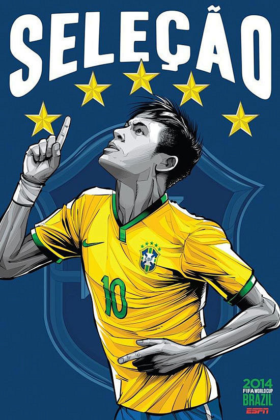 #2014巴西世界杯#32强插画版宣传海...