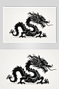 AI数字艺术龙年剪影插画元素-众图网