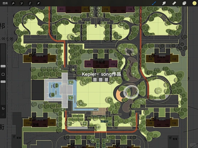 日常设计分享｜大区景观手绘平面草图