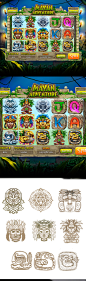 Slot-machine "Mayan Adventure" : Graphic design of symbols, icons, objects & interface for the game slot-machine "Mayan Adventure"All items are developed in the ancient style of Maya. Enjoy!http://slotopaint.com