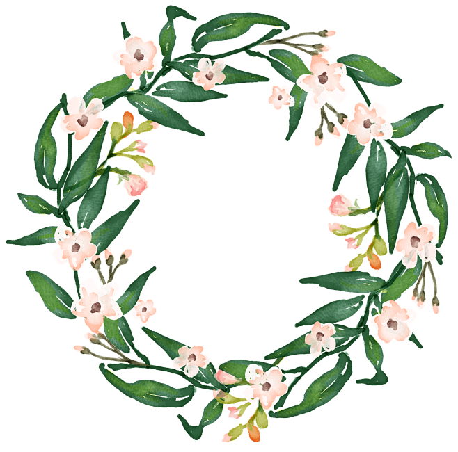 水彩花环png
