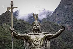 印加人文明,温泉镇,雕像,山,马丘比丘,平衡折角灯,云,南美,青铜,地名