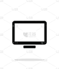 Monitor screen simple icon on white background