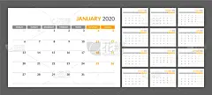 桌子,日历,2020,极简构图,商务,进出港显示牌,事件,计划书