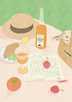 躺在草地上插画 - 小红书搜索