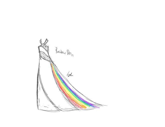 Rainbow Wedding Gown...