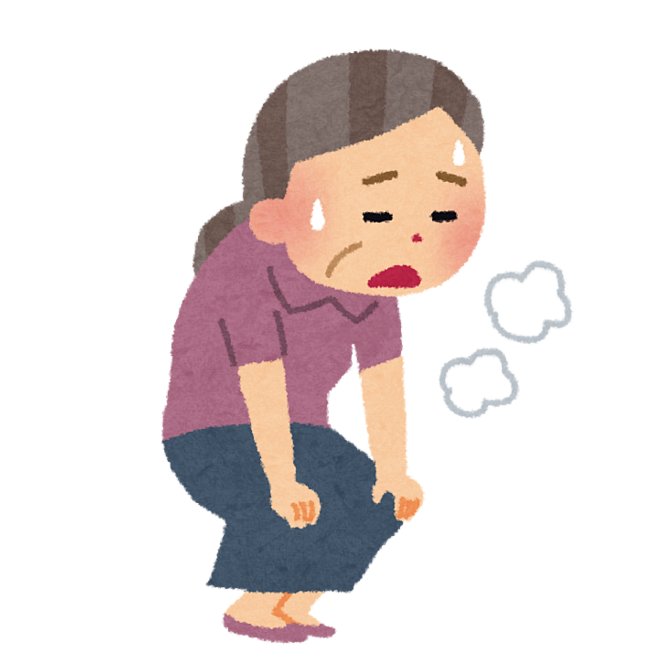 受伤的 气喘吁吁的 劳累的老年人 老人 疲劳 身体虚弱 卡通 插画 免扣 素材 手绘 pn2-花瓣网