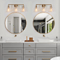 LNC Rose Gold Clear Glass Vanity Light 159