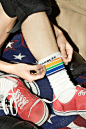 独家外贸欧美大牌同款彩条纹彩虹滑板运动袜子AA同款个性男女潮-淘宝网