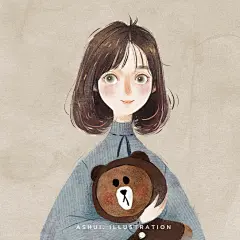 #豆比分享插画师# 今晚分享一组来自【啊睡Ashui.zZ】的手绘人物插画，里面还有鬼怪和使者的图哟~ ​​​​