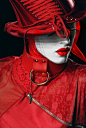 Christian Dior Couture Fall 2000 -- Editorial Photography - Fashion - Red - Hat - Portrait