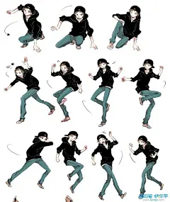 动漫绘画学习：动漫人物各类姿势绘法大全-图文教程-蓝铅笔