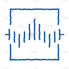 无线传感器语音控制涂鸦图标手绘插图