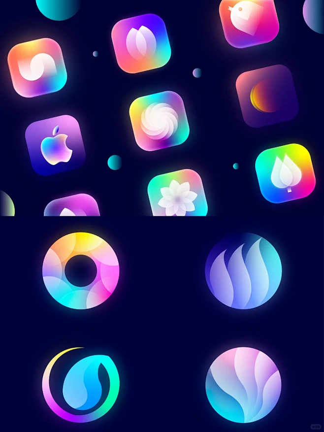 设计灵感 | 梦幻的弥散渐变App Icon设计-花瓣网