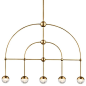 HUDSON VALLEY 1225-AGB - BOCA 5 LIGHT LED ISLAND, Aged Brass