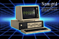 复古做旧艺术老式IBM电脑网页设计贴图展示样机模板 Stylized IBM 5150 mockup