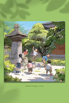 数字艺术捉迷藏人物图片-众图网