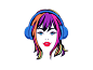 A Cool Funky girl face designed for a tech firm.