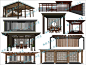 新中式园林铝合金廊架木质廊亭子茶亭SU模型sketchup景观设计素材-淘宝网