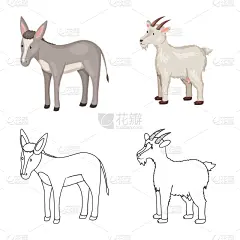 品牌名称,厨房,可爱的,农业,食品,骡子,山羊,动物,设计