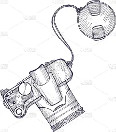 用手画的照相机的草图