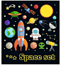 创意星球宇宙轨道火箭宇航员太空外星人科技感卡通图案UI矢量素材-淘宝网