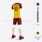 12302足球队服世界杯国家队服包装样机VI模板psd素材智能贴图模型