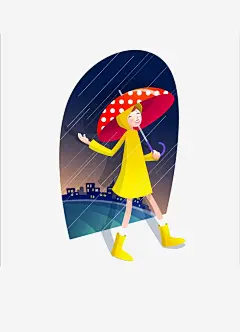 打伞的女孩高清素材 创意素材 png素材
