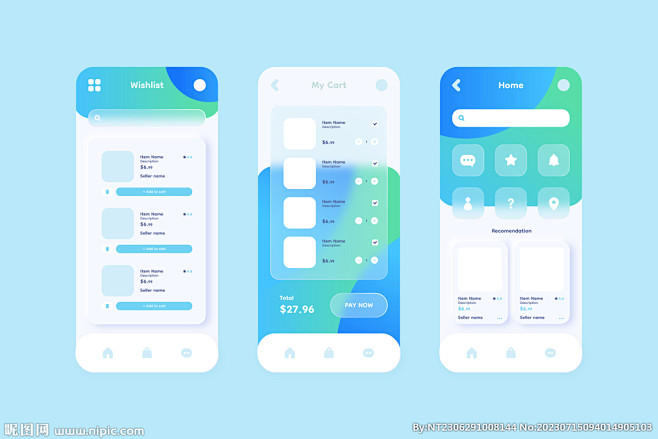 渐变风毛玻璃APP应用登录界面