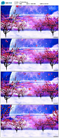 ZW-003 唯美桃花树林浪漫花瓣婚礼LED大屏幕晚会舞台视频背景素材-淘宝网