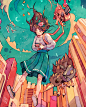 14款浪漫主义复古梦幻插画
