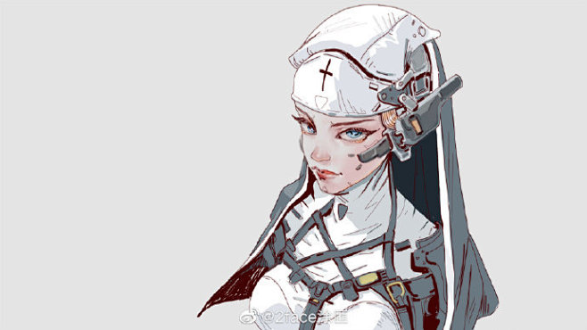 #涂匪速写#  1013-修女， 101...