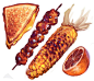 Orange set of foodstuffs by Vetyr _C-插画-好吃的_T2020616 