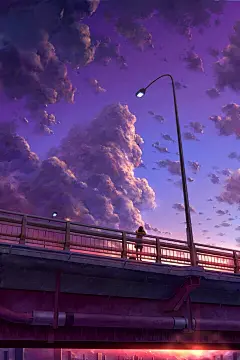 日系动漫卡通手绘唯美天空星空场景图片 插画参考临摹 (209)