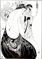 比亚兹莱Aubrey Beardsley 经典黑白插画。