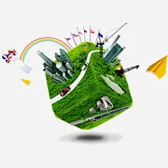 城市方块高清素材 商务 城市建筑 方块 环保 立体 绿色 装饰 免抠png 设计图片 免费下载