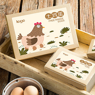 土鸡蛋包装设计模板 鸡蛋礼盒包装设计素材...