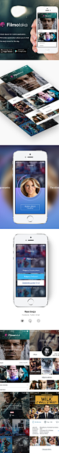 Filmoteka-mobile-app-社交-绿色-列表，个人信息，界面布局，炫丽，ios7风格，清新，功能首页-手机APPUI设计分享