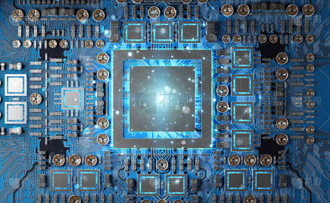 具有连接3d 渲染的现代 gpu 卡的特写视图