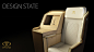 HIGHSPEED TRAIN VIP SEAT DESIGN : 高铁座椅的设计涉及功能、人机、造型、材料、结构、技术、艺术等多方面要素。本款座椅的设计集简约与高贵典雅于一体：折线的运用强调空间上的秩序感，转角处的圆角柔化了整体上的硬朗感觉，使造型语言简单而丰富。流线形扶手和边柜设计强调速度感，呼应了高速列车的概念，从而使其具有交通工具座椅的特征。座椅背后简洁利落的区域划分彰显现代设计的机器美学。