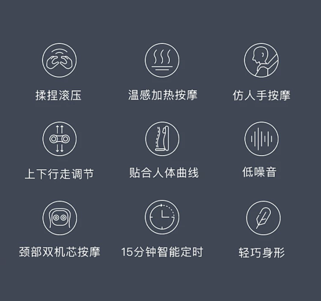 颈部+背部全方位夹揉，3D立体揉捏按摩坐...
