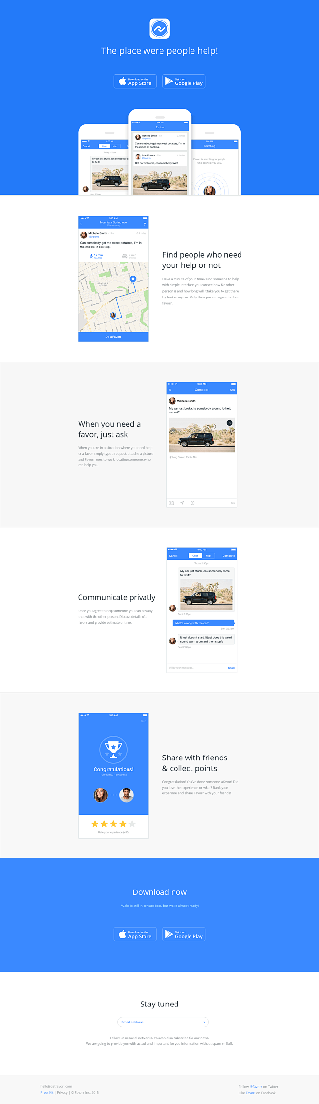 Favorr landing page