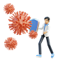 male doctor fight virus
